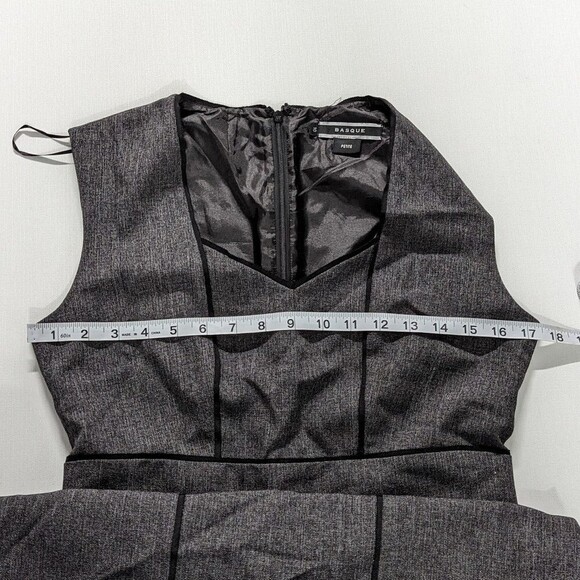 Basque Size 10P Gray & Black Bodycon Dress - Picture 9 of 11
